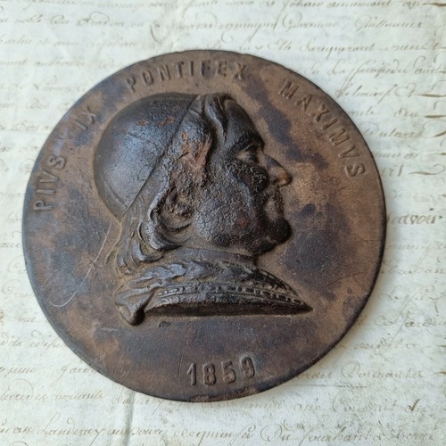 Plaque portrait pape pie - plaque,