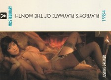 Image cartonnée USA Format 9 x 6 Justine Greiner Miss Playboy Février 1984