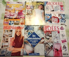 lot revues catalogues point de croix crochet couture patrons maille broderie