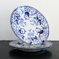 Assiettes Creil et Montereau Flora XIXeme France Faïence ancienne