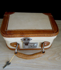 Ancienne petite valise de poupée boite à couture petit sac à main cuir VINTAGE