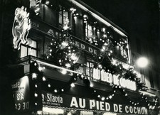 Photo Pierre Parente Paris Nuit Au Pied de Cochon Vers 1960