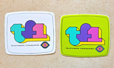 autocollant TF1 1975 passage à la couleur télé TV chaîne télévision ORTF vintage