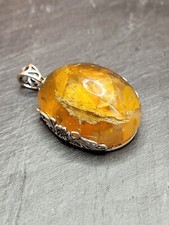 Opale De Feu  Éthiopienne Sur Pendentif Argent 925