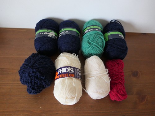 Lot pelotes laine vintage - de,