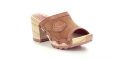 Kickers Sandales Sabot Kick Off Woodstock Camel Cuir Tannage 895170-50114