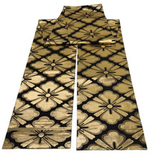 Kimono japonais vintage Maru Obi soie noire réversible cher 169,2 x 12,5 pouces