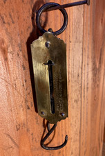 Ancien pèse bagages en laiton  1 à 12kg peson à ressort XIXe modèle britannique