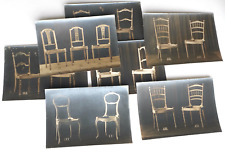 7 PHOTOGRAPHIES 16x22,5 monogramme FB fabricant CHAISES Armatures modèles c.1900