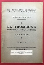 Victor Mahillon Le Trombone Instruments à Vent 1906