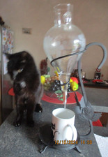 Fontaine Bar à Vin Fer Forgé Feuille de Vigne et Cristal Ciselé aux Raisins