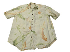 Chemise hawaïenne lin Tommy Bahama manches courtes taille M #725 hawaienne