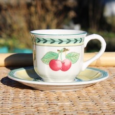 Tasse à café + soucoupe vintage Villeroy & Boch modèle French Garden