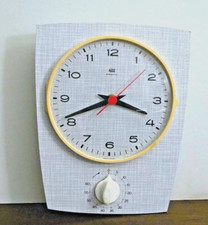 HORLOGE MURALE GRISE AVEC MINUTEUR    "ELECTRIC"   VINTAGE 1960