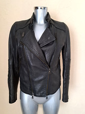 SANDRO - BLOUSON - MOTARD - PERFECTO - cuir d'agneau  - noir - Taille 1