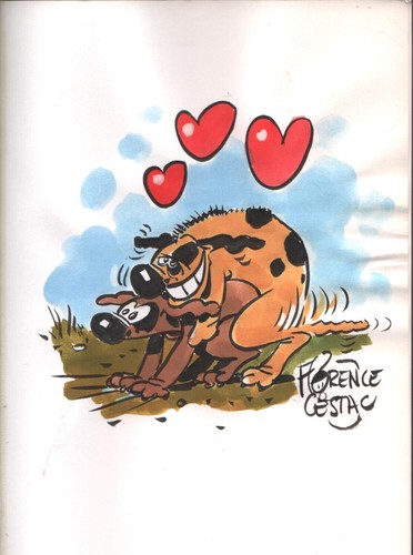 Attends chien avec une - un,