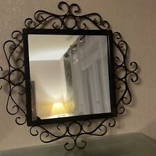 Ancien Miroir Contour En Fer Forgé