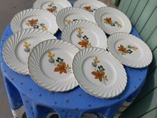 Lot 10 Assiettes Dessert décor Fleuri LUNEVILLE KG modèle CHINA TRADITION 