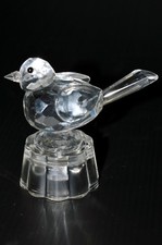 -BEL OISEAU VERRE/ CRISTAL à FACETTES bouchon bouteille ou autre 3 piles au pied