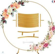 PlusFive Kit d'arche de ballons ronde en métal de 2,1 m, support d'arche de 