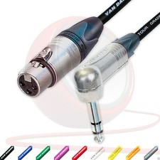 Cable Équilibré Neutrik Anglé TRS Jack Vers XLR Femelle 5m Van Damme STARQUAD