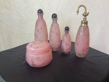 #yd#ancien service garniture de toilette en pâte de verre art déco DLG Muller,..