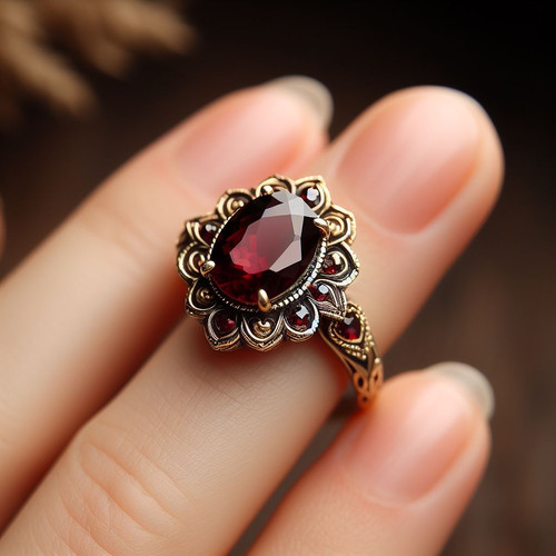 Bague grenat vintage