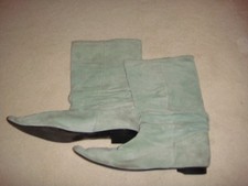 Bottes Plates Daim Vert D'eau
