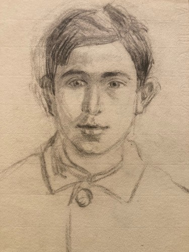 Dessin crayon 1920 portrait - crayon,