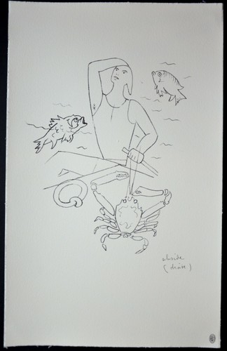 Lithographie jean cocteau - cocteau, "