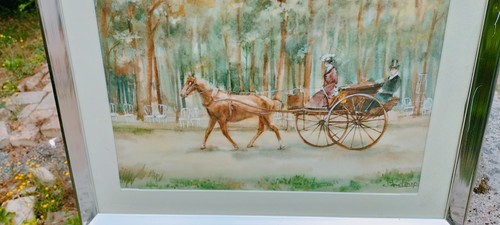 Ancien superbe aquarelle - ancien, et