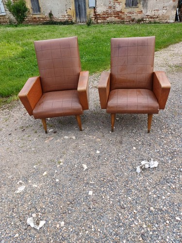 Paire fauteuils vintage - fauteuils,