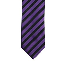 Italo Ferretti Cravate Du Régiment Violet / Noir 100% Soie Artisanal Italie