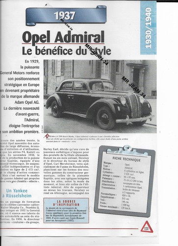 Opel admiral 1937 benefice - admiral,