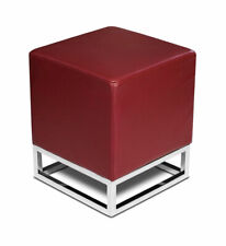 Bauhaus Cuir Tabouret Lederhocker Rouge Bordeaux, Noir, Braun, Peau de Vache