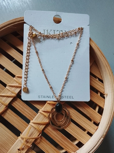Collier acier doré - , inoxydable