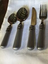 Ménagère Baroque Genre Genevieve Lethu 24 Couverts Gris Argenté Vintage