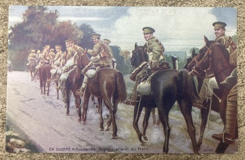 Cpa ww1 hussards anglais - "hussards, anglais"