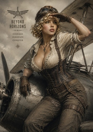 Photo aviatrice steampunk - photo,