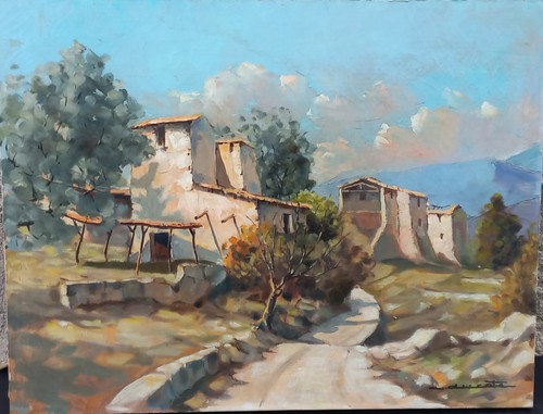 Tableau paysage provence - paysage, huile