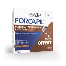 Forcapil Fortifiant Kératine+ Programme 3 mois 120 + 60 Gélules