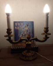 Lampe bougeoir bronze doré 2