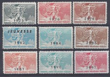 LOT de 9 VIGNETTES FEDERATION PHILATELIQUE - NEUVES SANS CHARNIERE