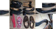 Lot 6 paires de Chaussures mocassins ballerines nu-pieds derbies taille 40