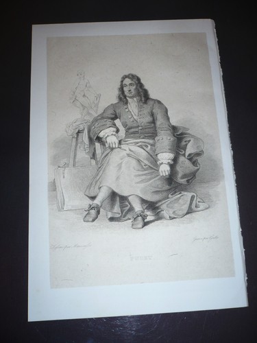 Gravure 1850 pierre puget - pierre,