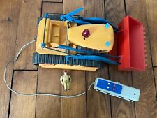 jouet Bulldozer GAMA 1960 téléguidé sur chenilles avec chargeur  avec conducteur