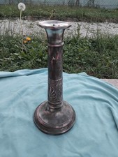 ANCIEN BOUGEOIR  CHANDELIER fleurie époque napoléon en cuivre argenté  DU XIXeme