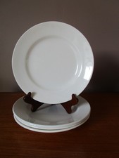 4 Assiettes plates blanches en