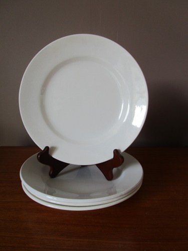 Assiettes plates blanches en - 4,