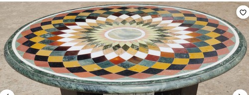 Green marble table - 30'',